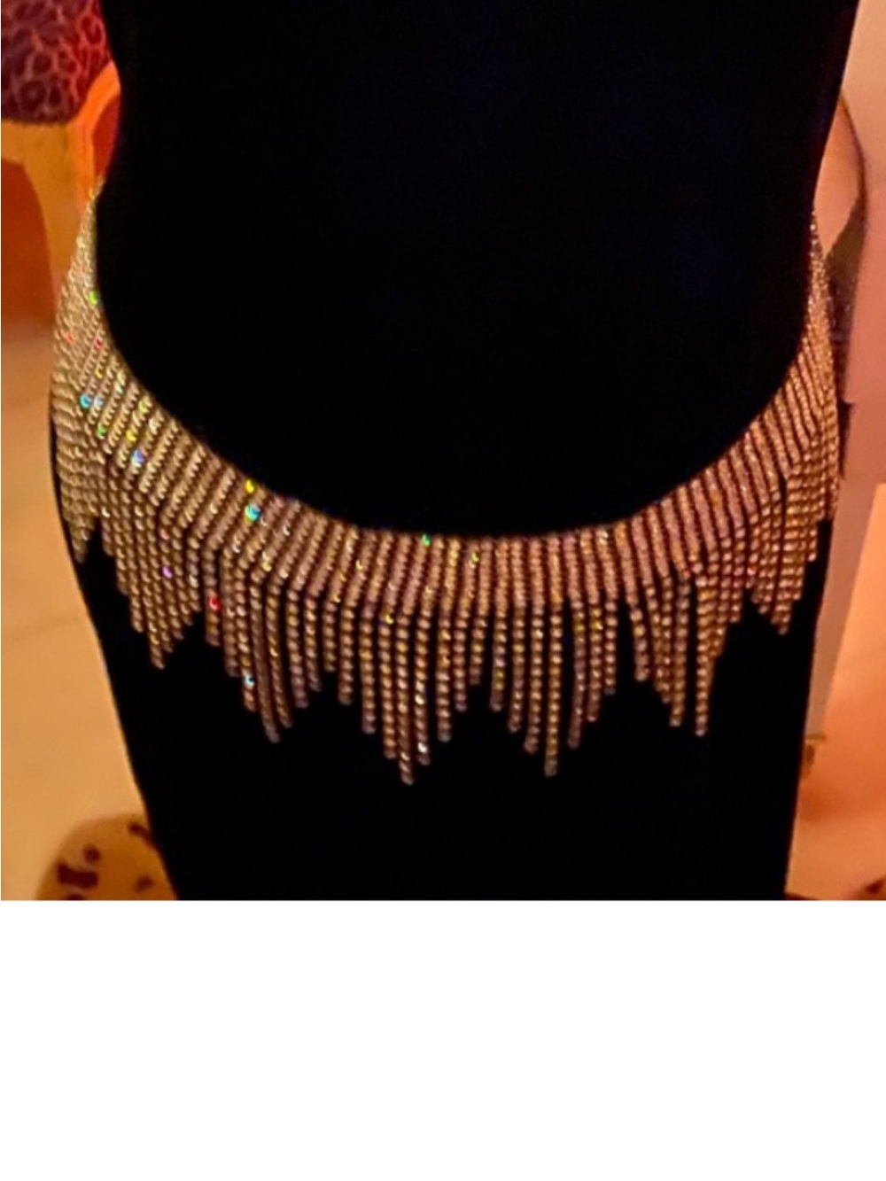 Rhinestone Fringe Waist Chain Belt